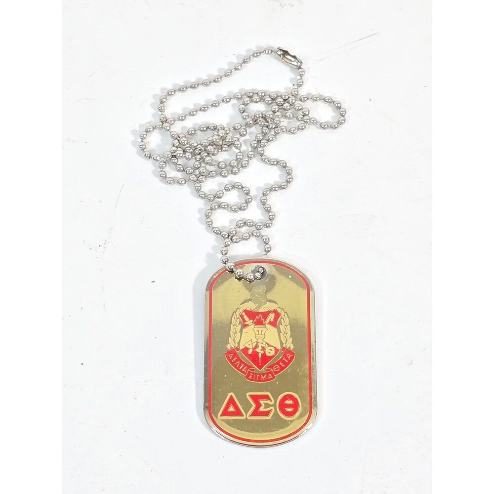 Delta Sigma Theta sorority dog tag necklace